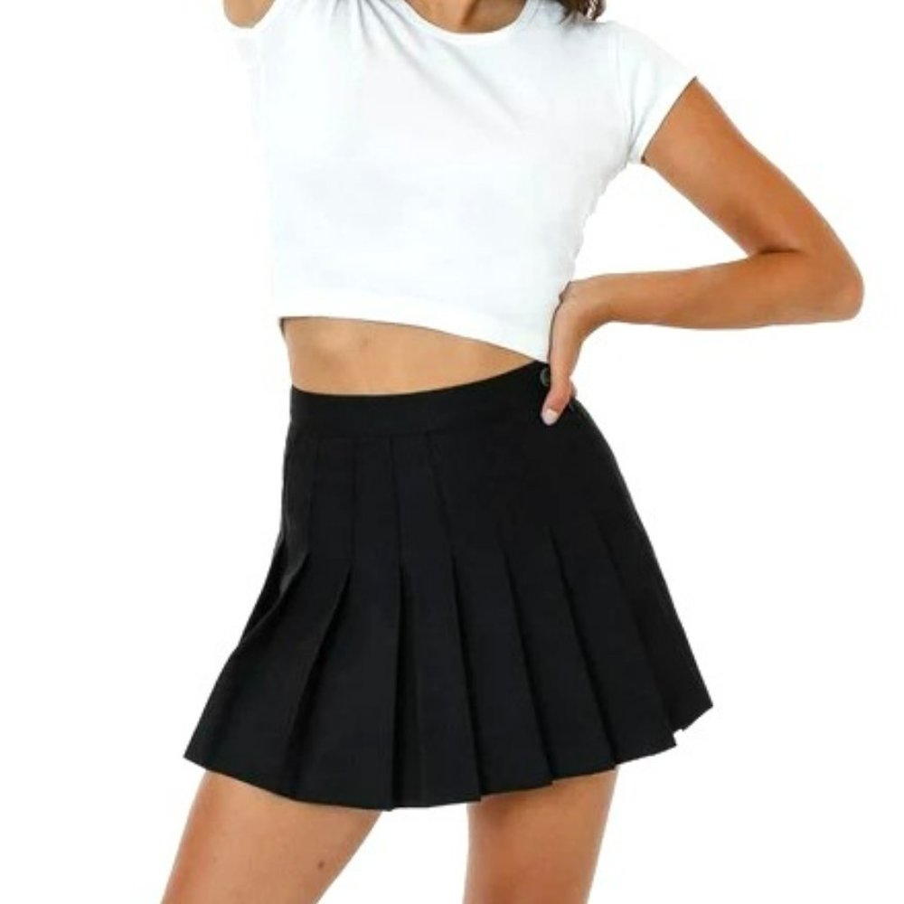 Black Pleated Tennis Skirt